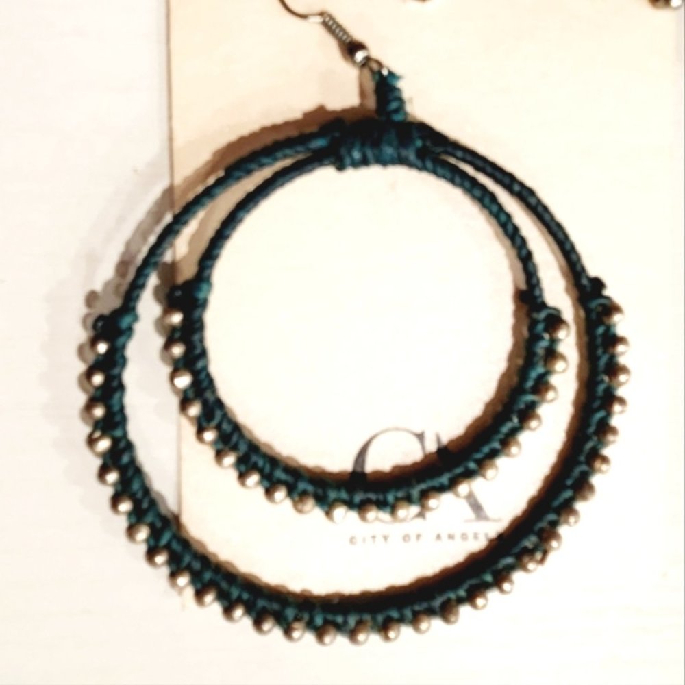 Turquoise Double Loop Earrings BNWT - Picture 2 of 3